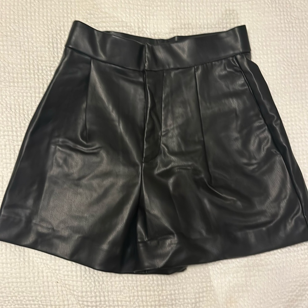 Zara Faux Leather Shorts